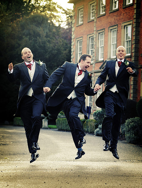 Groom and best men show off their skipping skills