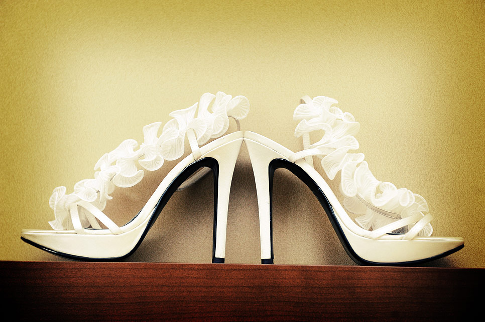 The brides shoes