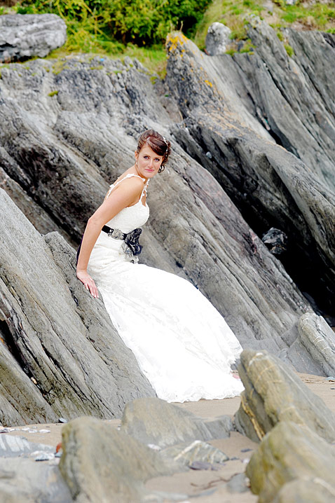 The bride on the beach